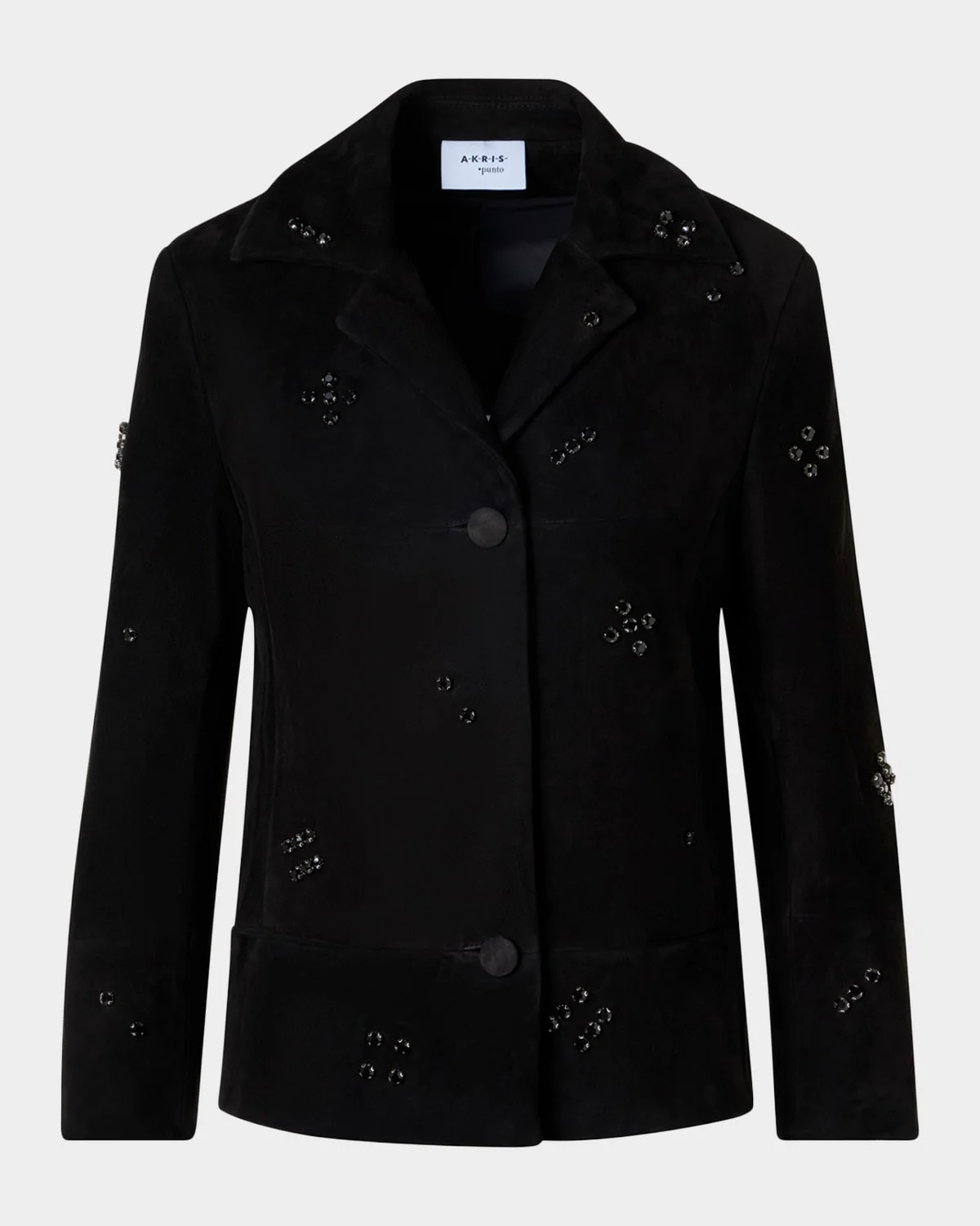 Crystal Goat Suede Single-Breasted Jacket - 1