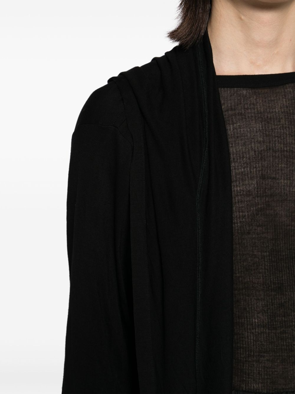 draped jersey cardigan - 5