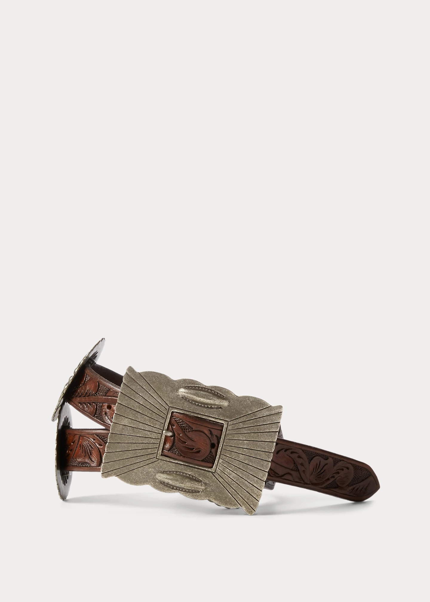 Hand-Tooled Leather Belt - 1