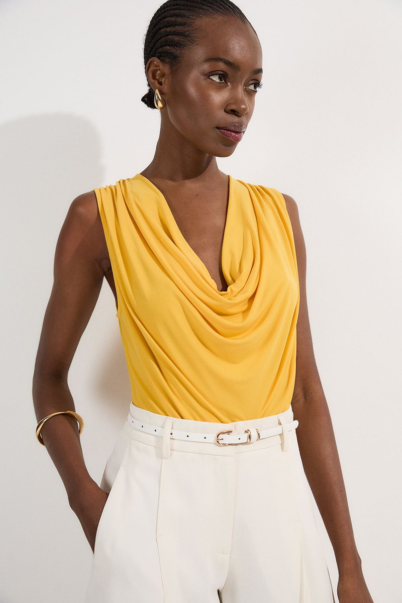 Cowl Neck Jersey Bodysuit 1