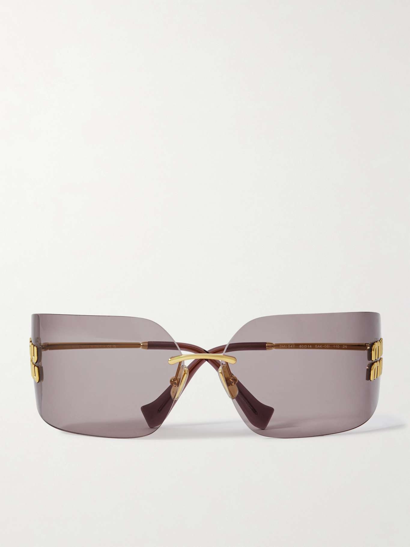 D-frame gold-tone sunglasses - 1