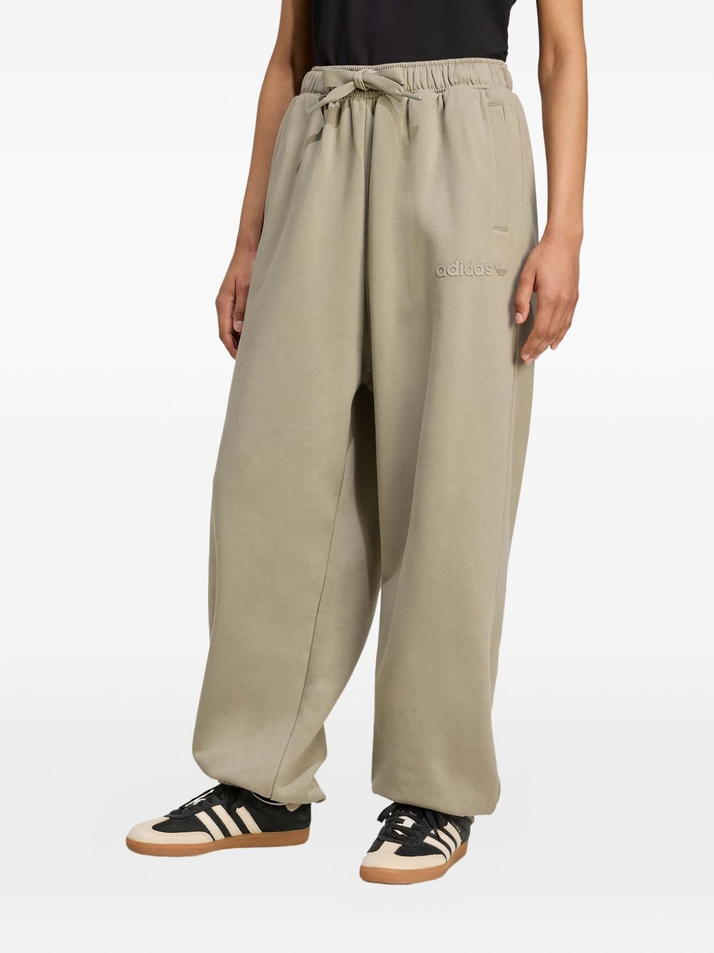 tie-waist embroidered track pants - 2