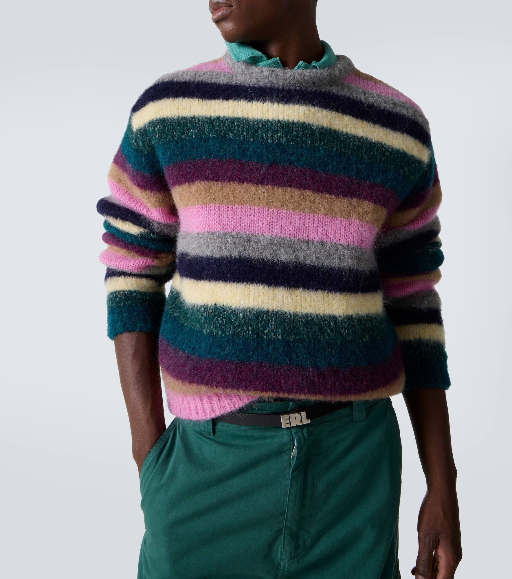 Striped alpaca-blend sweater - 5