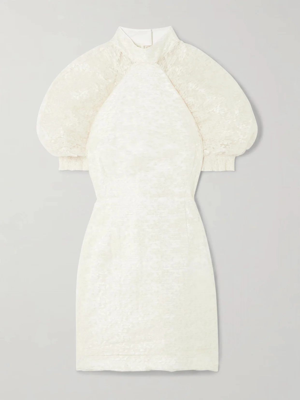 Recycled Plissé-lace Mini Dress - 1