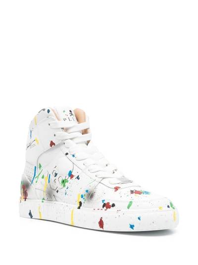 PHILIPP PLEIN painted high-top sneakers outlook