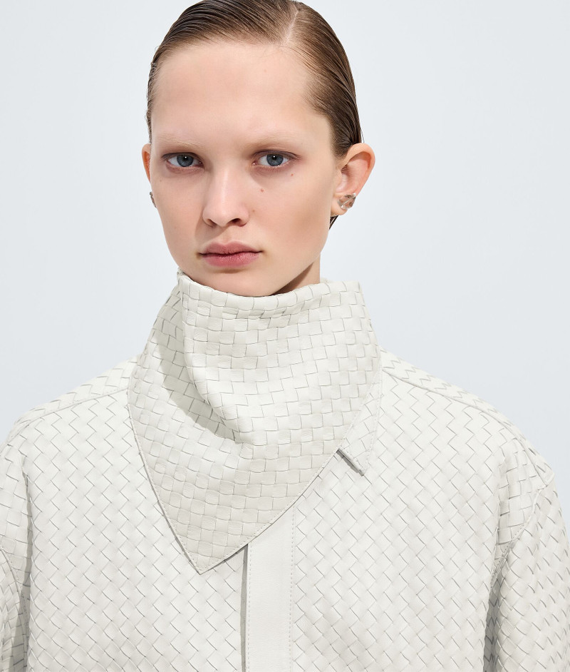 Bottega Veneta Leather Intrecciato Foulard outlook