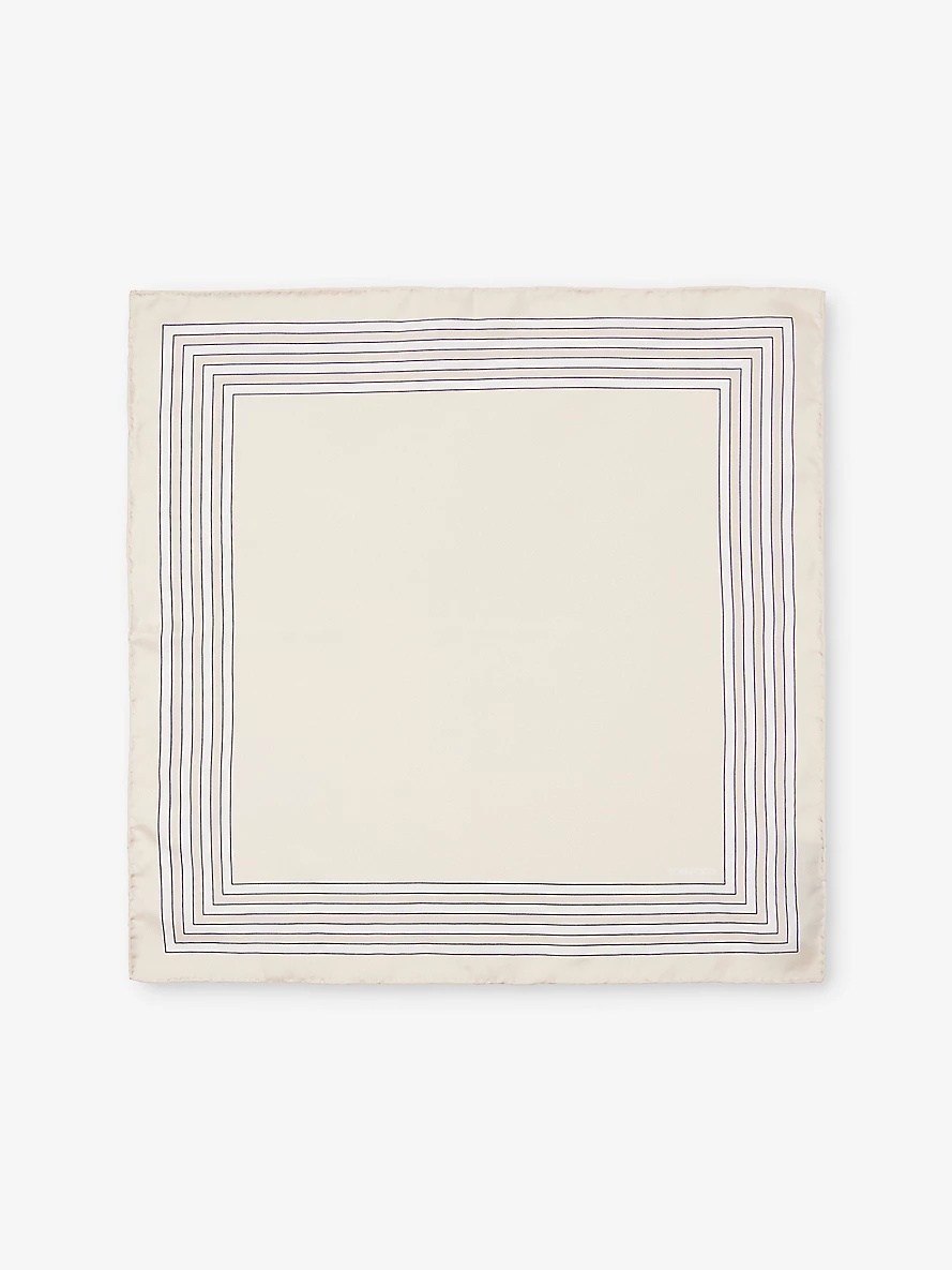 Logo-print silk pocket square - 4