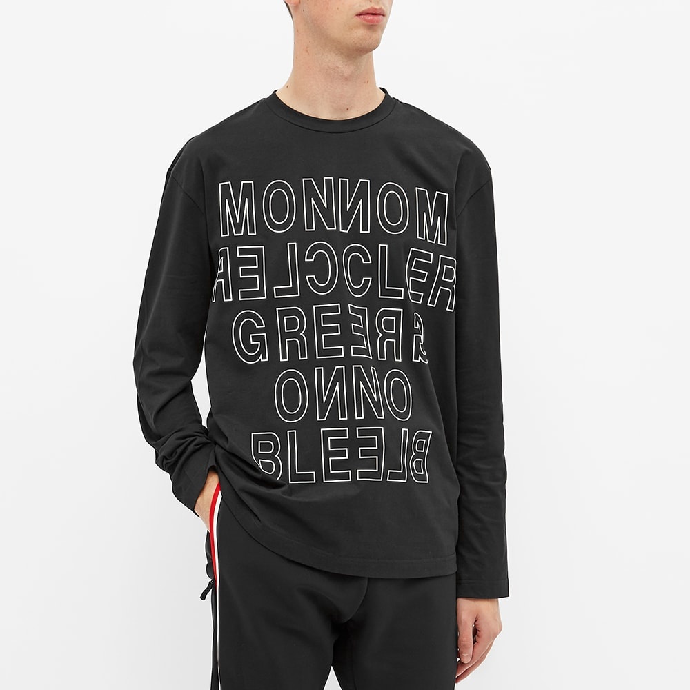 Moncler Grenoble Long Sleeve Reverse Text Logo Tee - 10