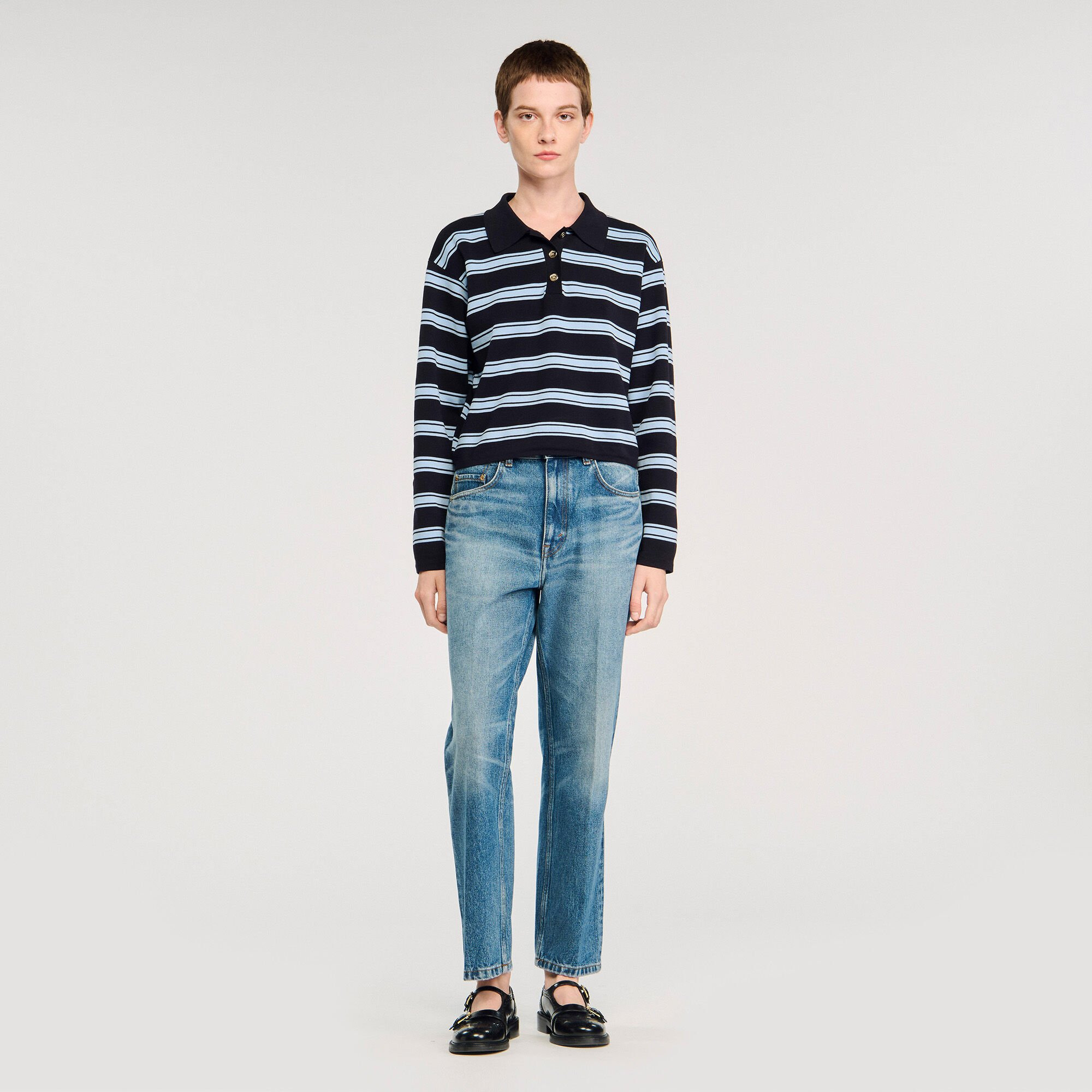 STRIPED POLO SWEATER - 2