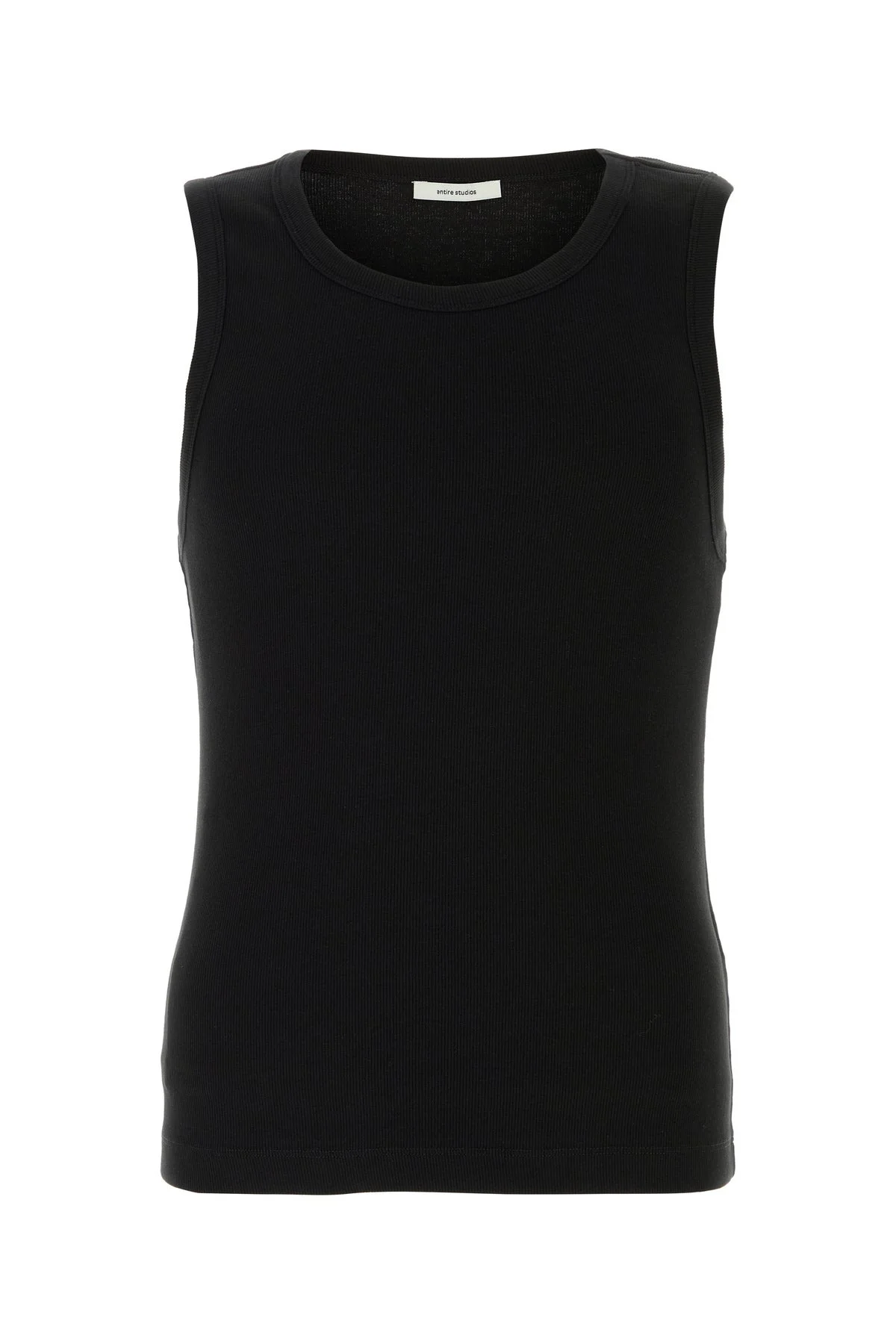 Black stretch cotton tank top - 1