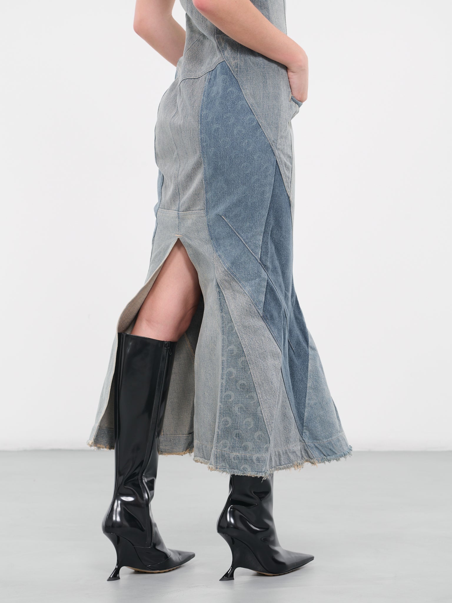 Regenerated Denim Evening Dress - 5