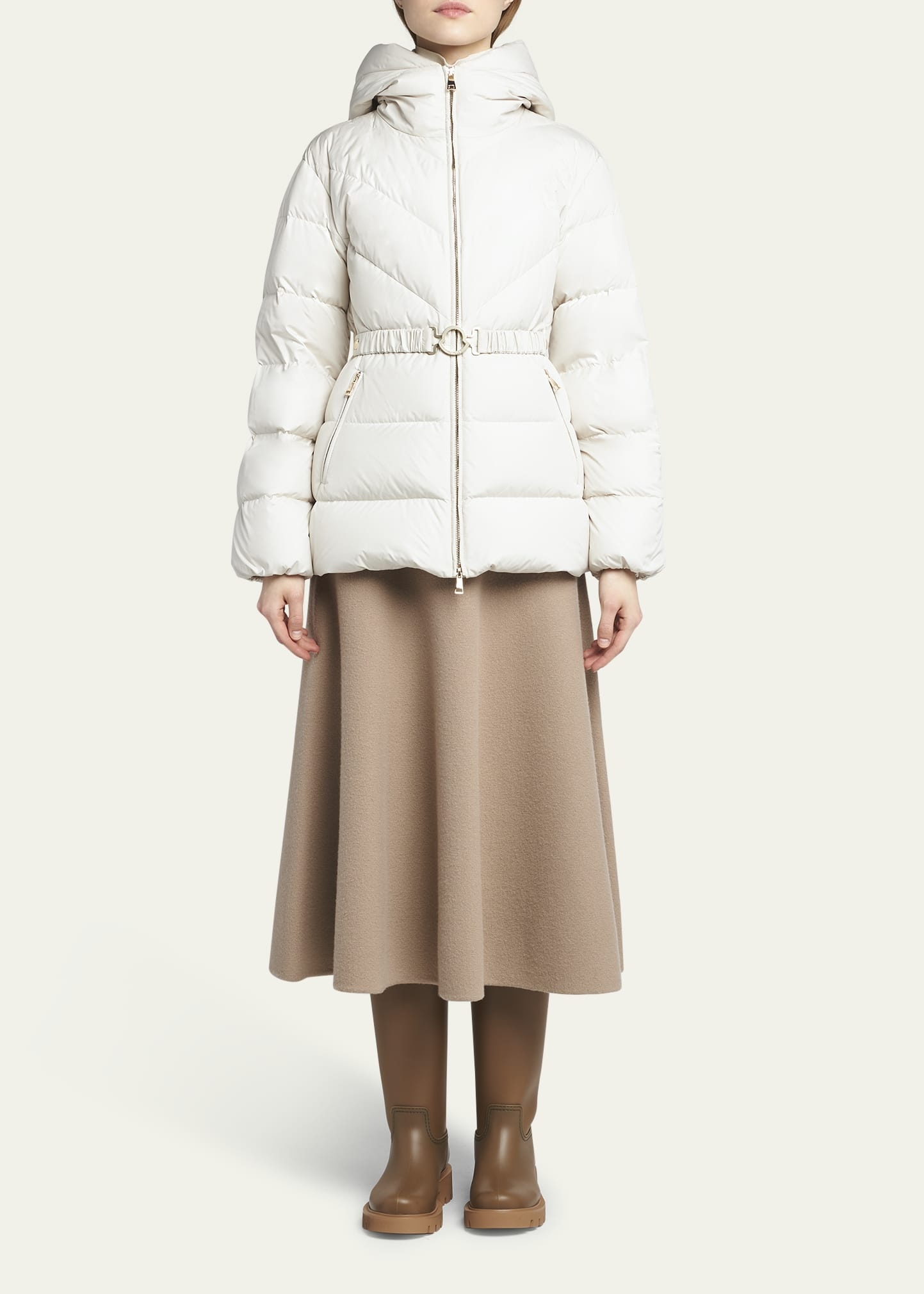 ◆ベルトが可愛い◆モンクレール Moncler BROSSE Moncler Brosse Belted Puffer Jacket | Neiman Marcus