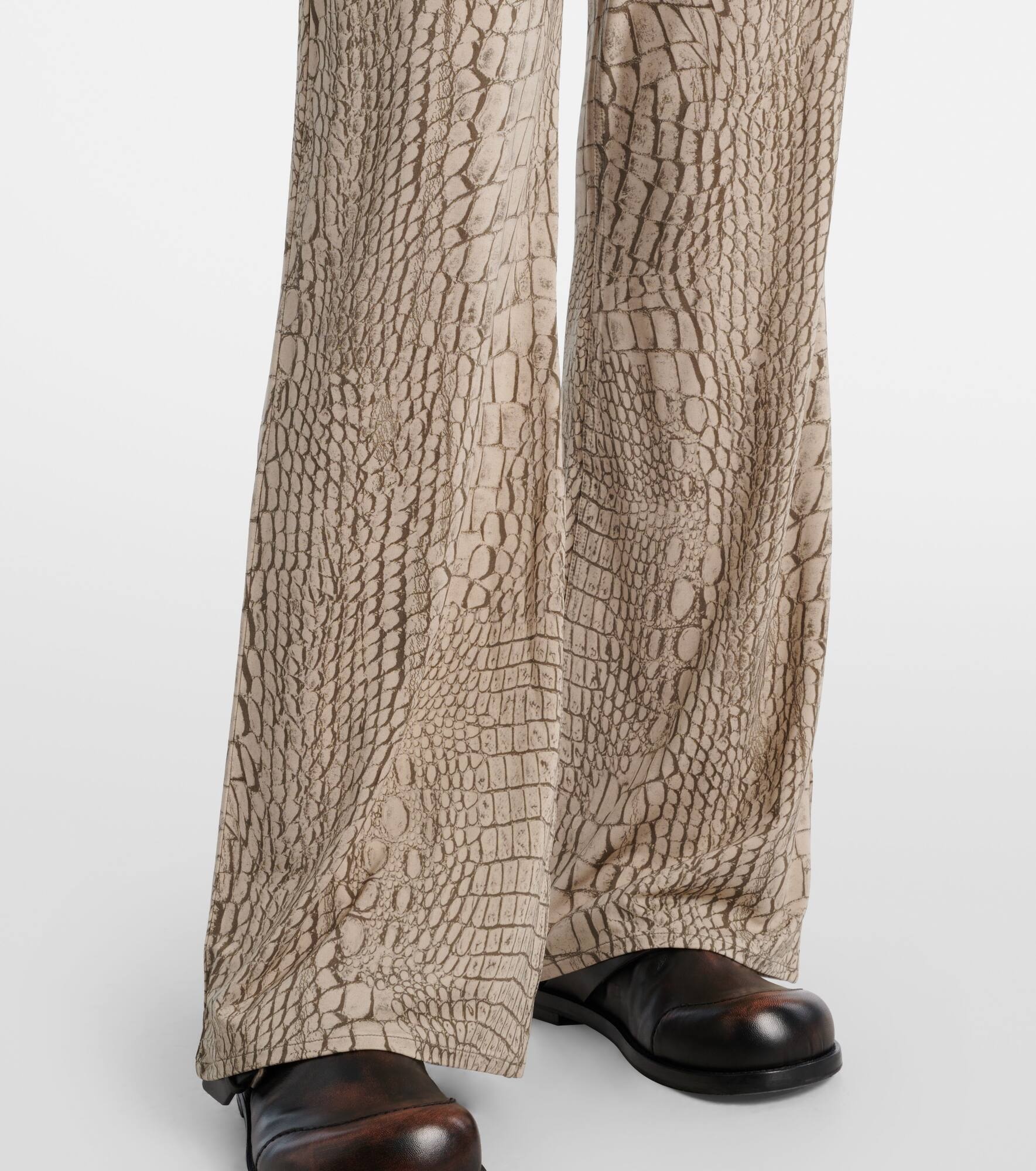 Printed high-rise crêpe straight pants - 5
