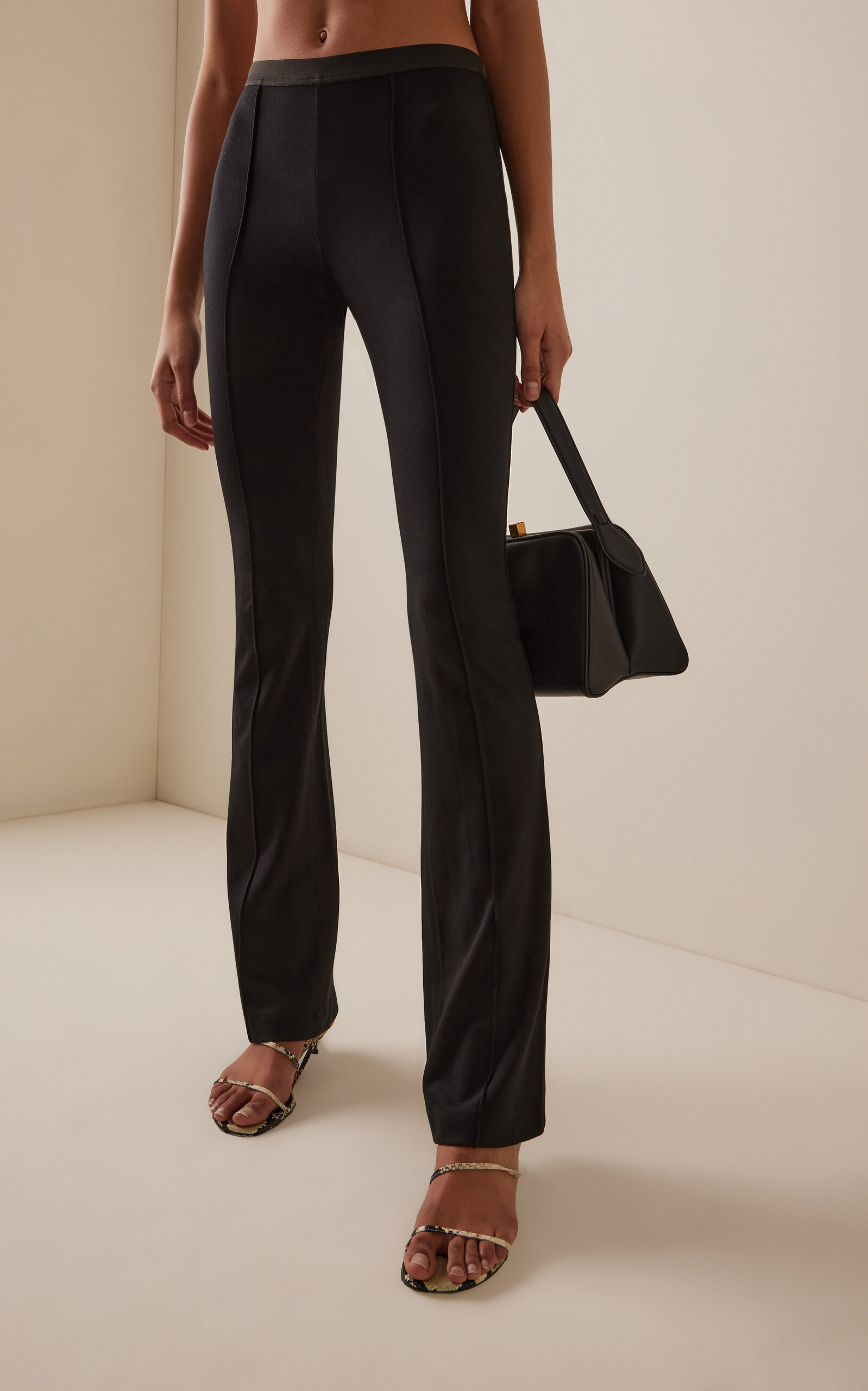 Chloe Stretch-Knite Flared Pants black - 3