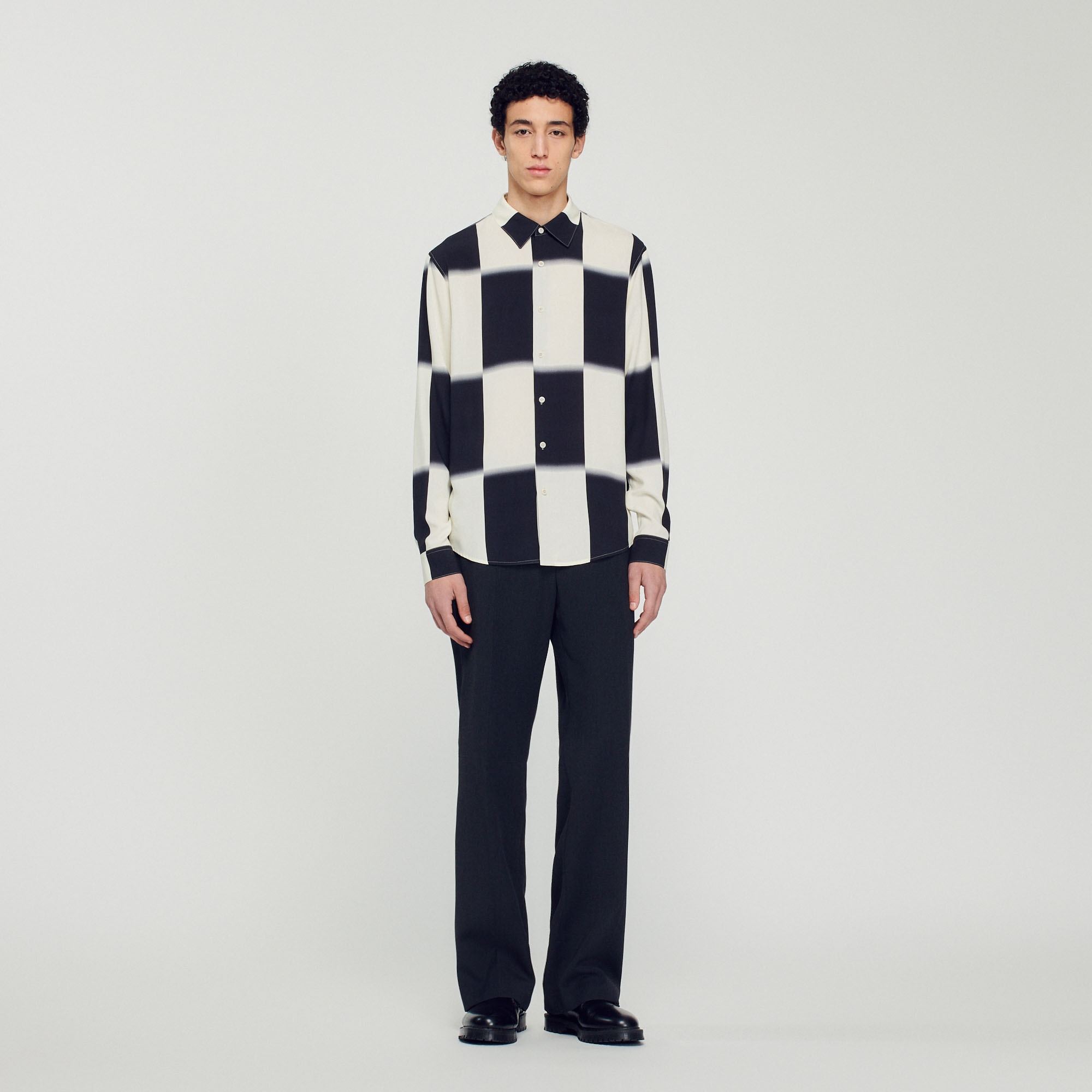 Flowing shirt with check print - 3