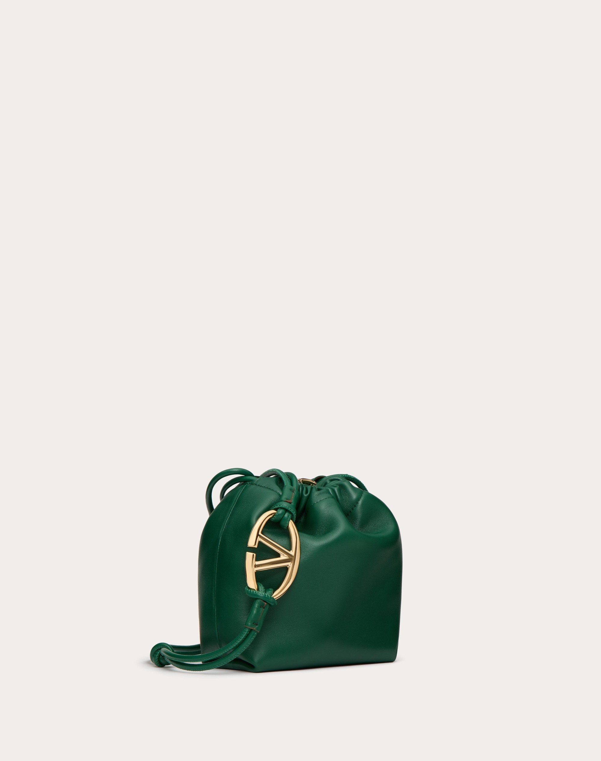 VLOGO POUF NAPPA LEATHER MINI BUCKET BAG - 2