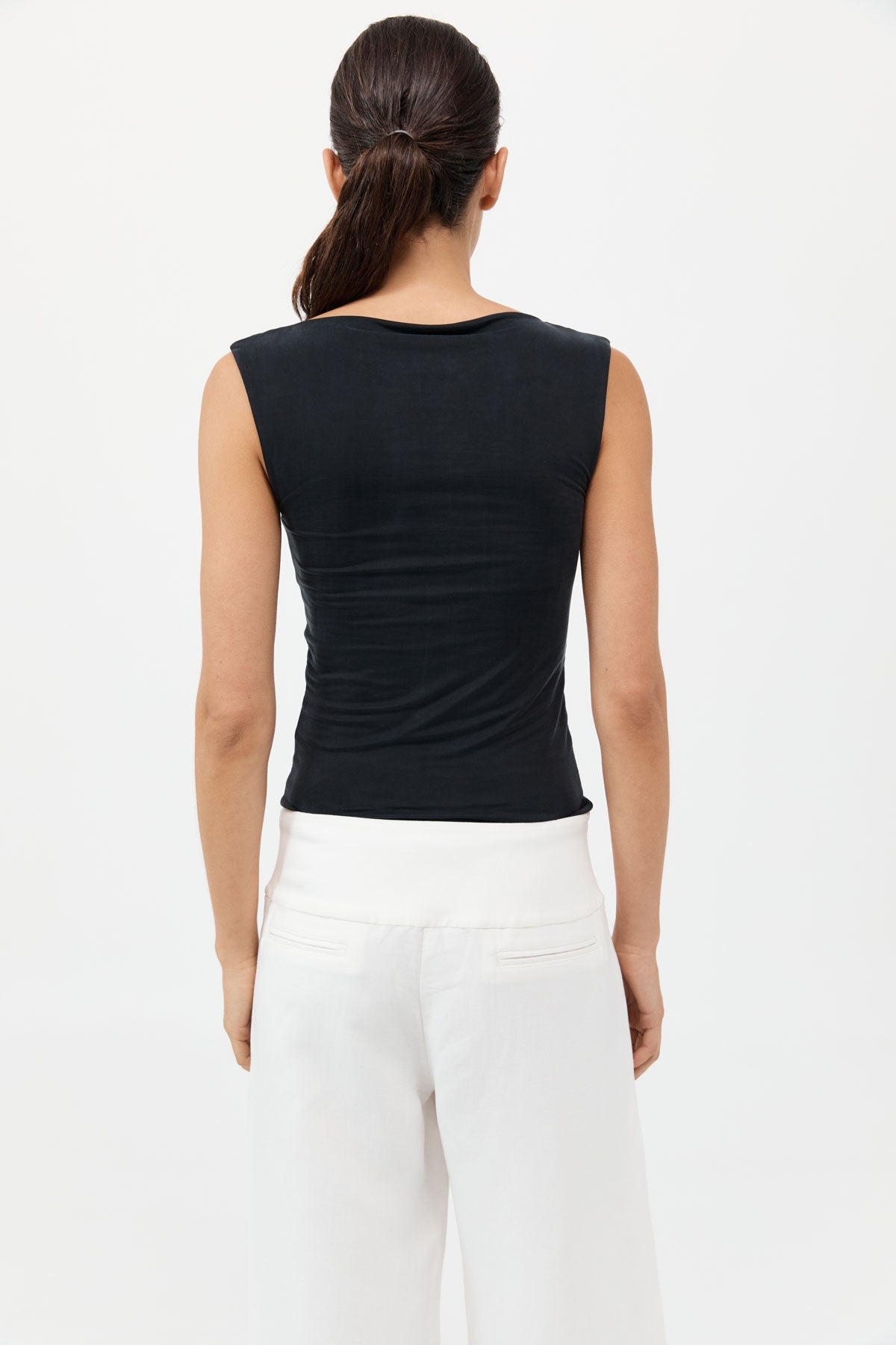 Cupro Jersey Top - Black - 5