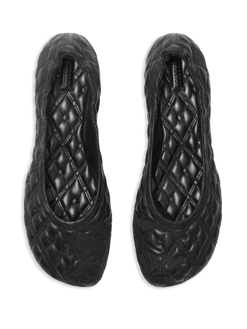 Equestrian Knight-embroidered leather ballerina shoes - 4