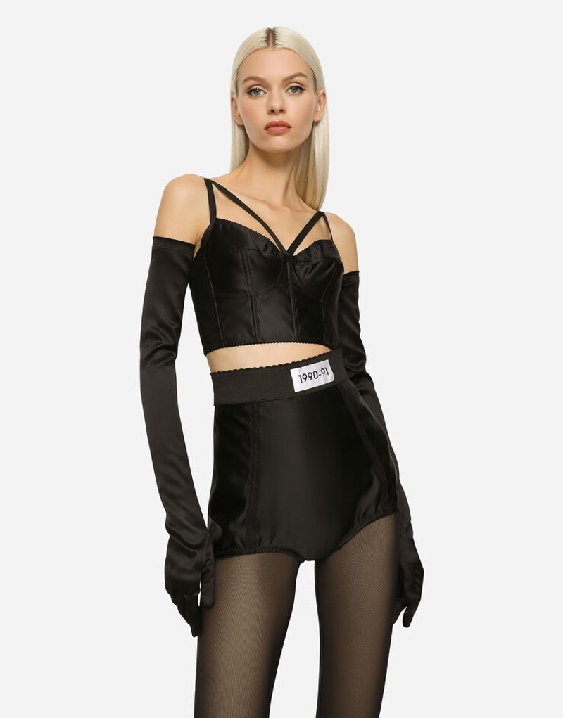 Satin and marquisette corset 4