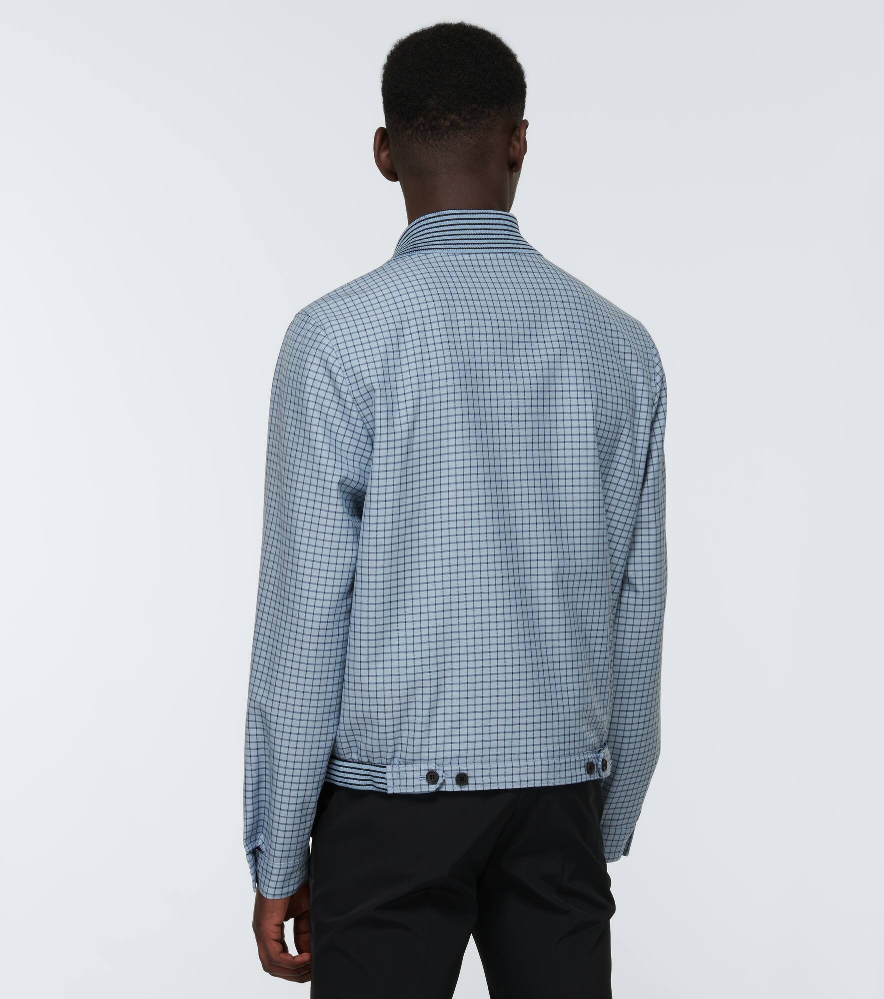 Wool checked blouson jacket - 4
