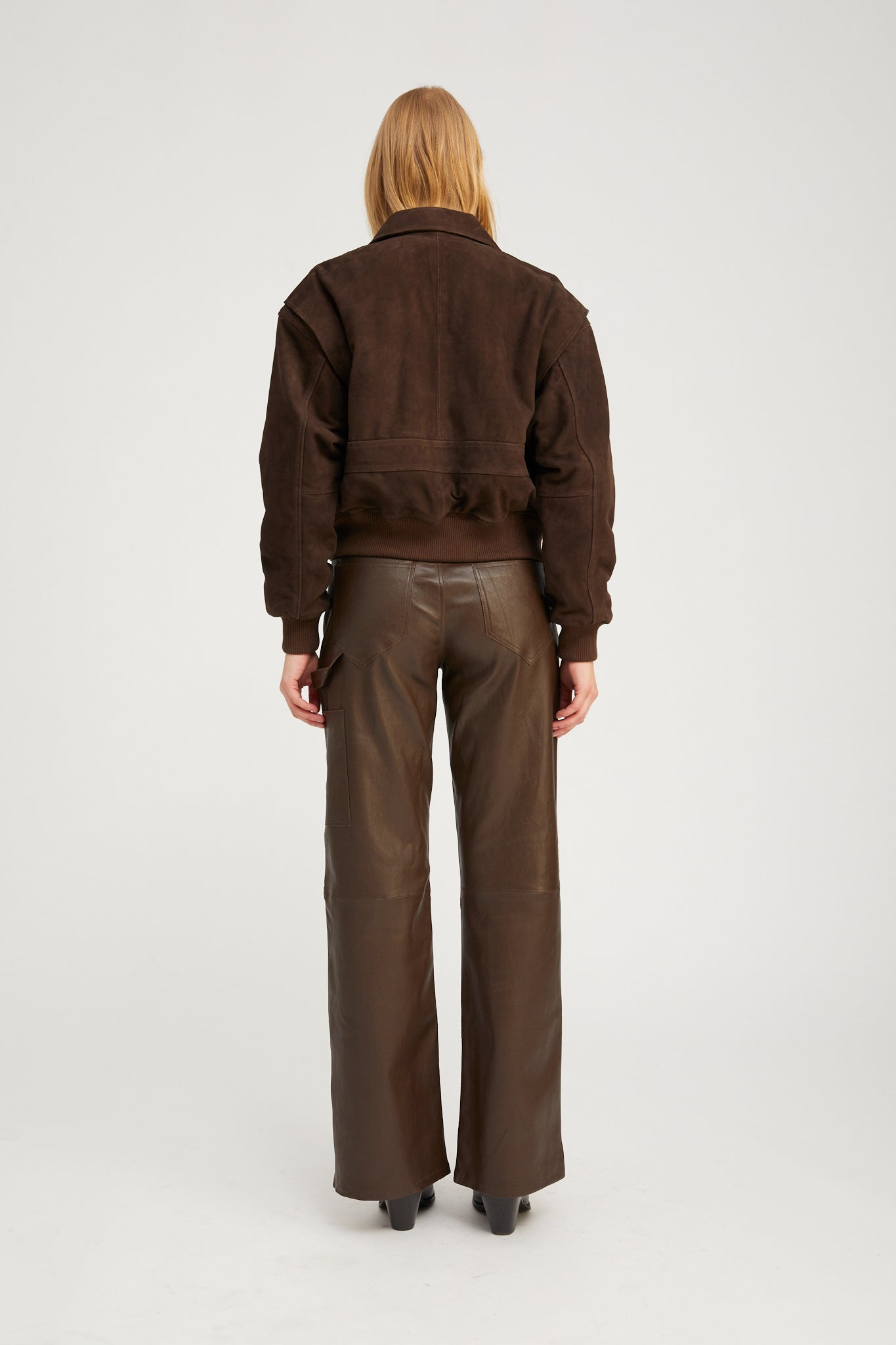 AMERICANO SUEDE CROPPED AVIATOR BOMBER - 3
