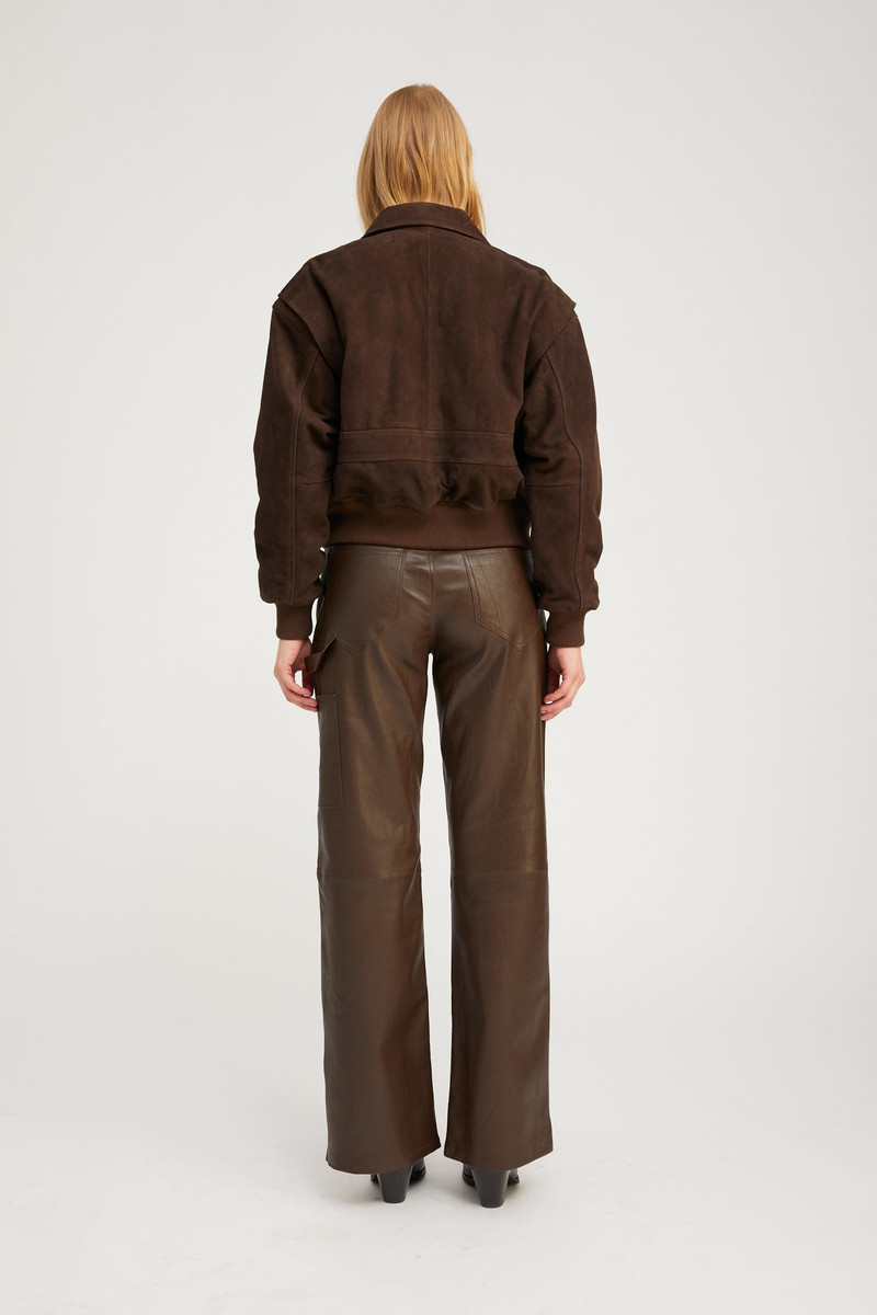 AMERICANO SUEDE CROPPED AVIATOR BOMBER 3