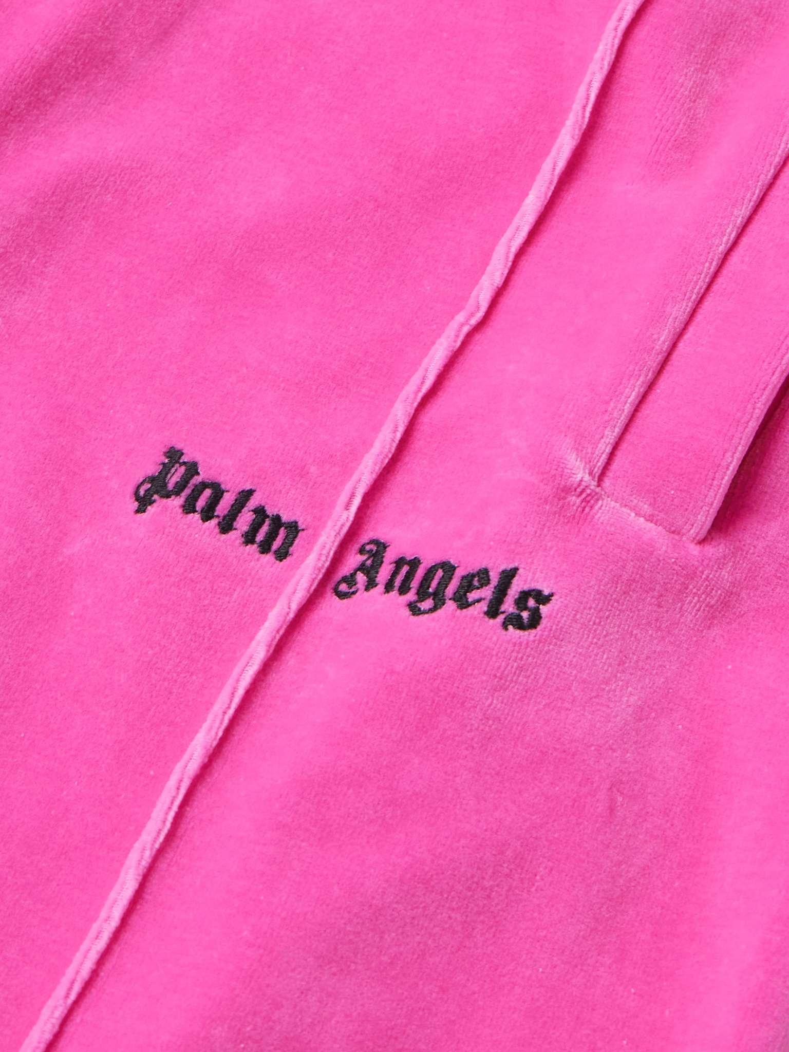 Slim-Fit Straight-Leg Logo-Embroidered Cotton-Blend Velour Track Pants - 4