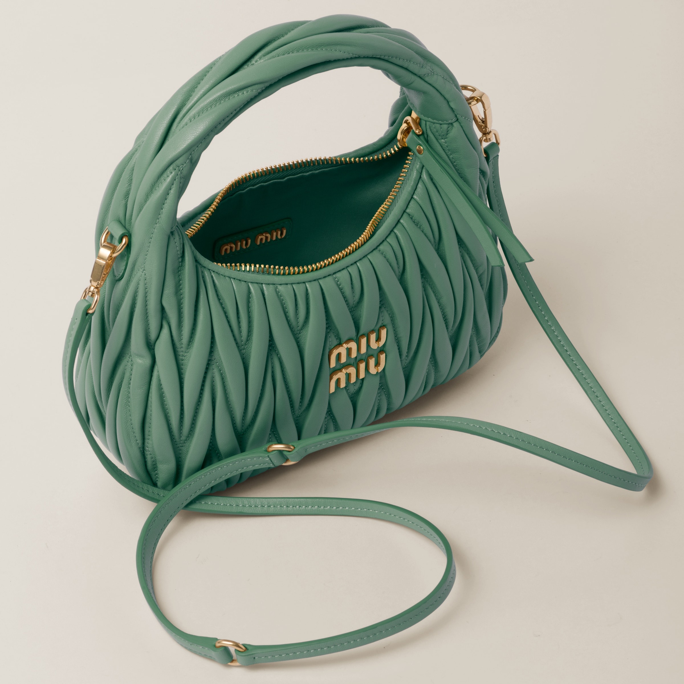 Wander matelassé nappa leather mini hobo bag - 6