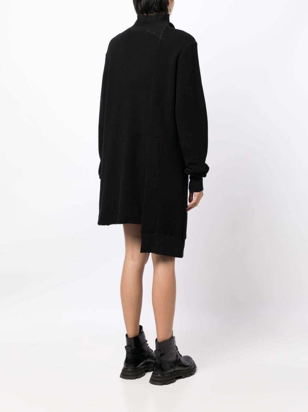 asymmetric long-sleeve minidress - 4