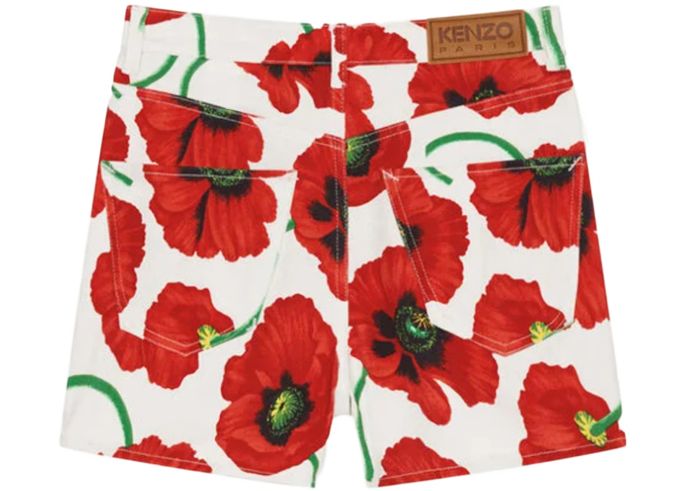 KENZO POPPY by Nigo Women's Shorts White Red - 2