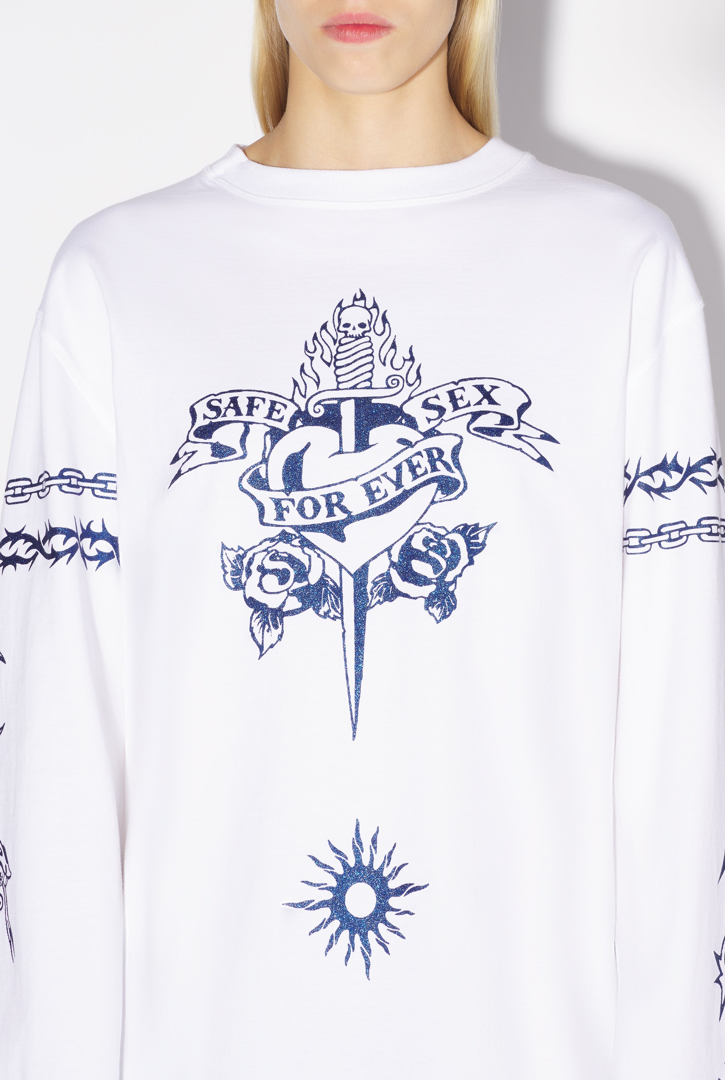 THE TATTOO SAFE SEX WHITE SWEATSHIRT - 4