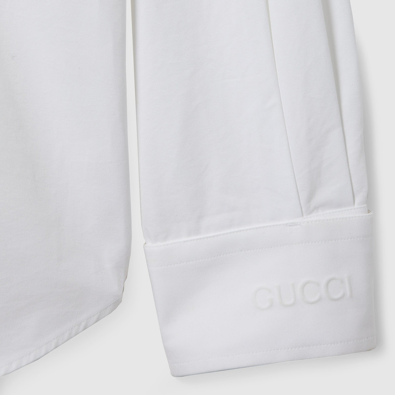 Cotton poplin shirt with Gucci detail 9