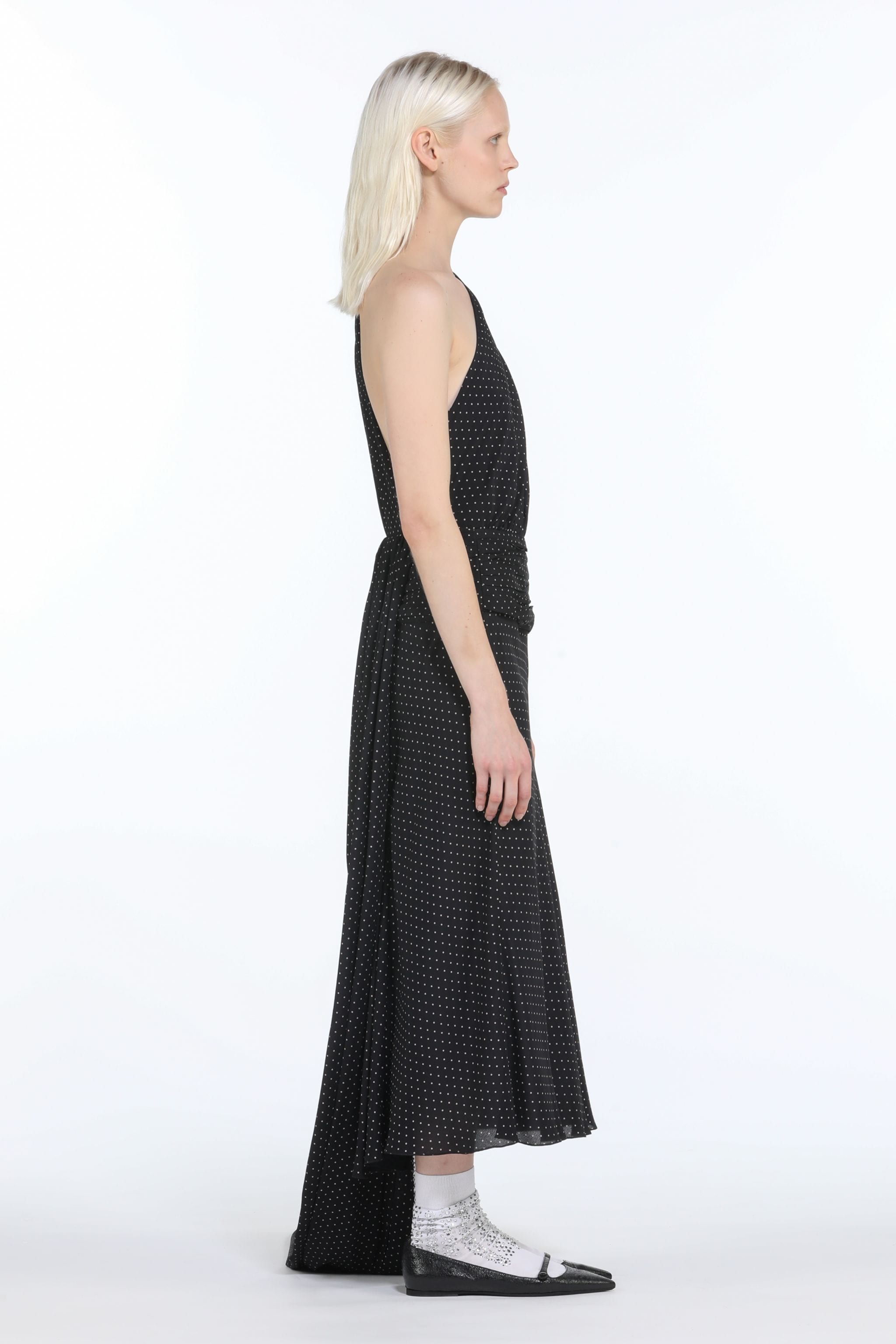 POLKA DOT ONE-SHOULDER DRESS - 3