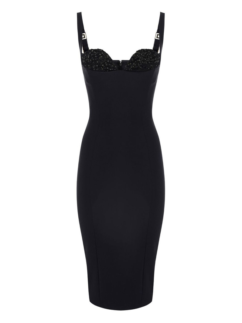 bead-embellished crêpe midi dress 1