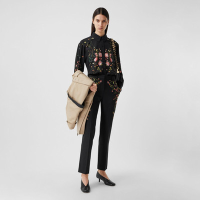 Burberry Rose Print Silk Crepe De Chine Oversized Shirt outlook