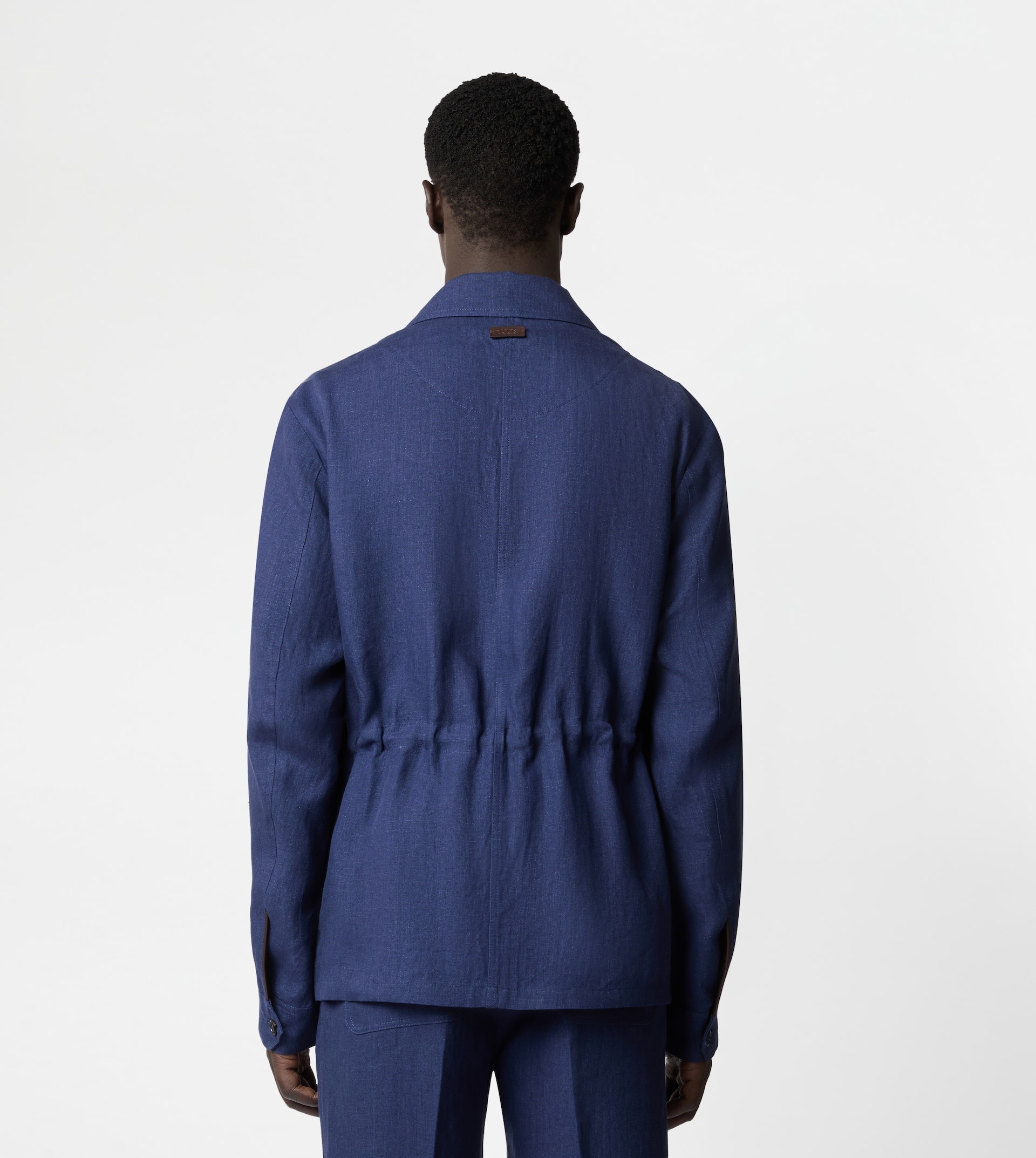 SAFARI JACKET IN LINEN - BLUE - 6