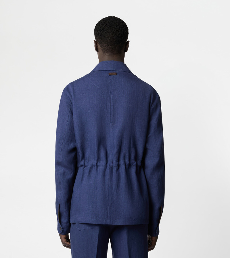 SAFARI JACKET IN LINEN - BLUE 6