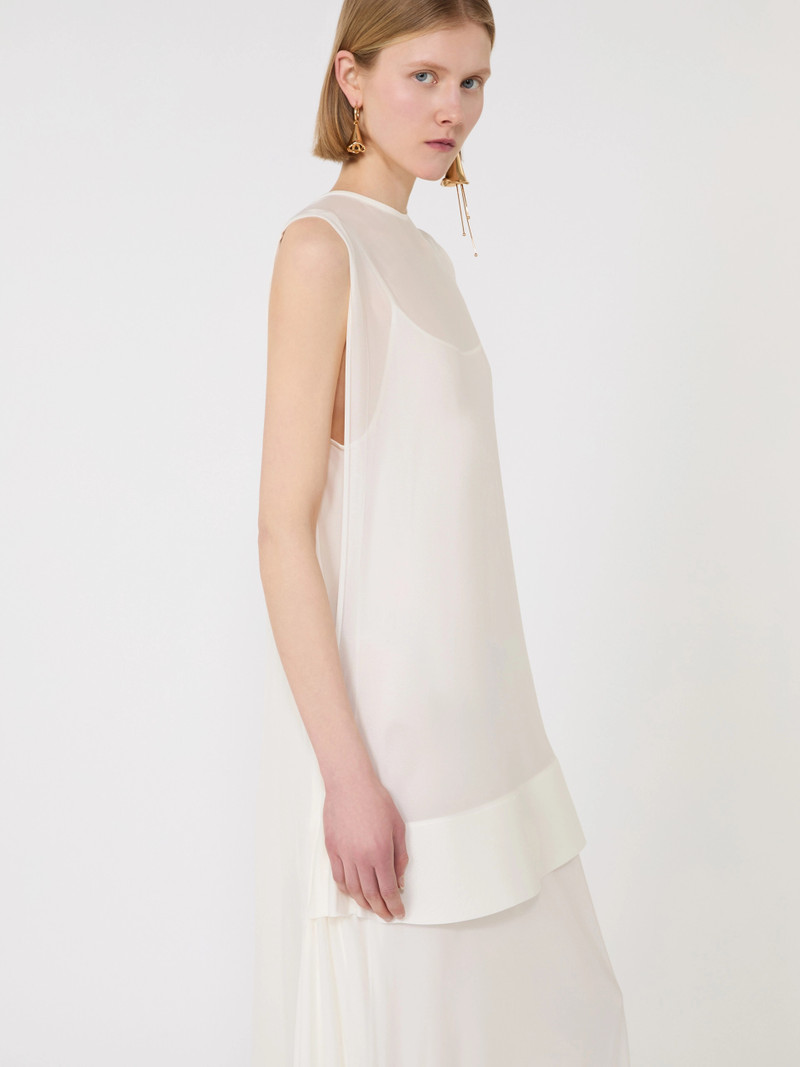 COLLE Long, viscose jersey dress - WHITE 6