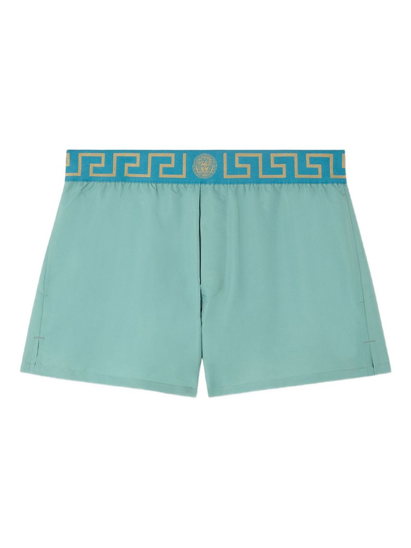 Greca-border swim trunks 1