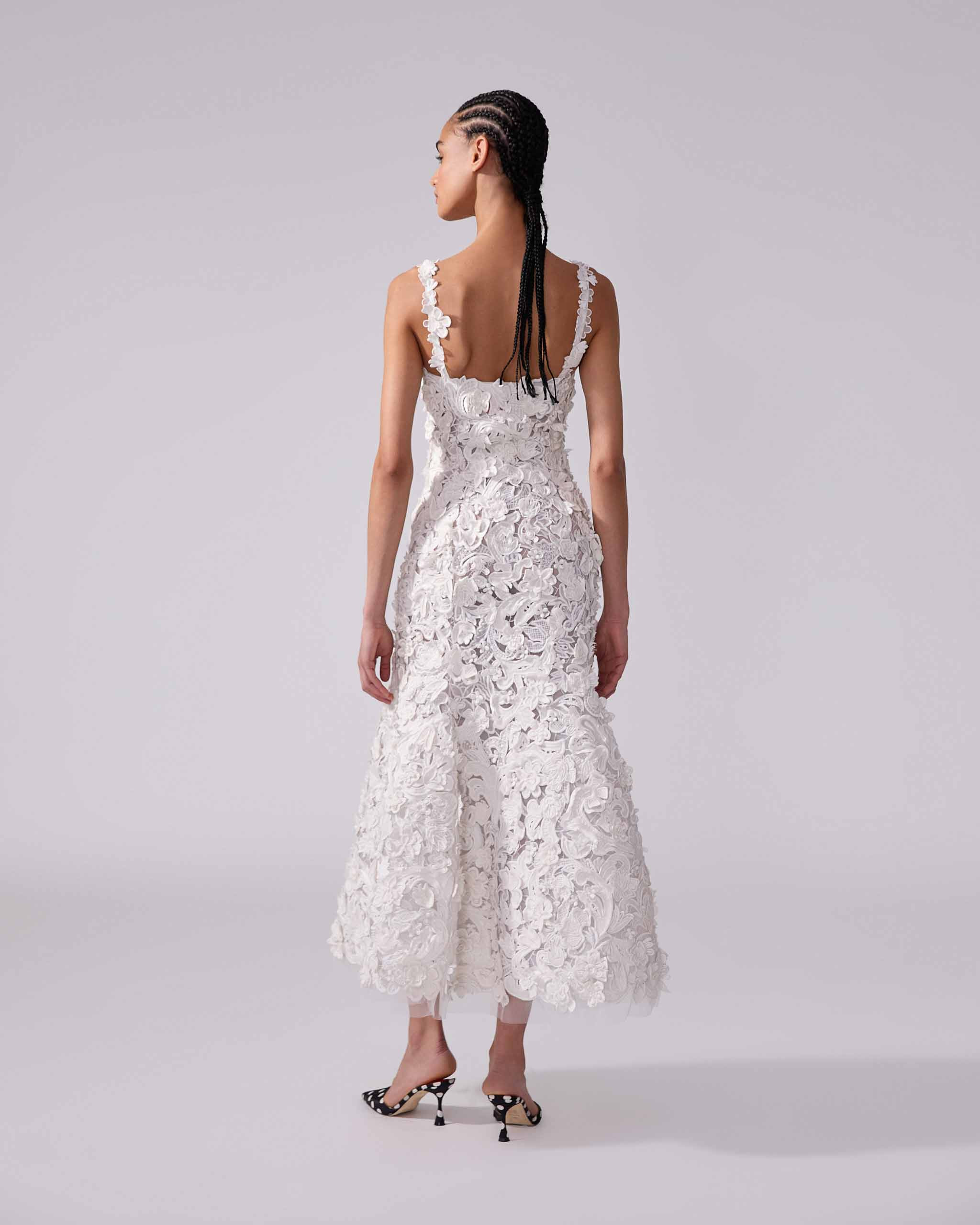 Embroidered Midi Dress - 3
