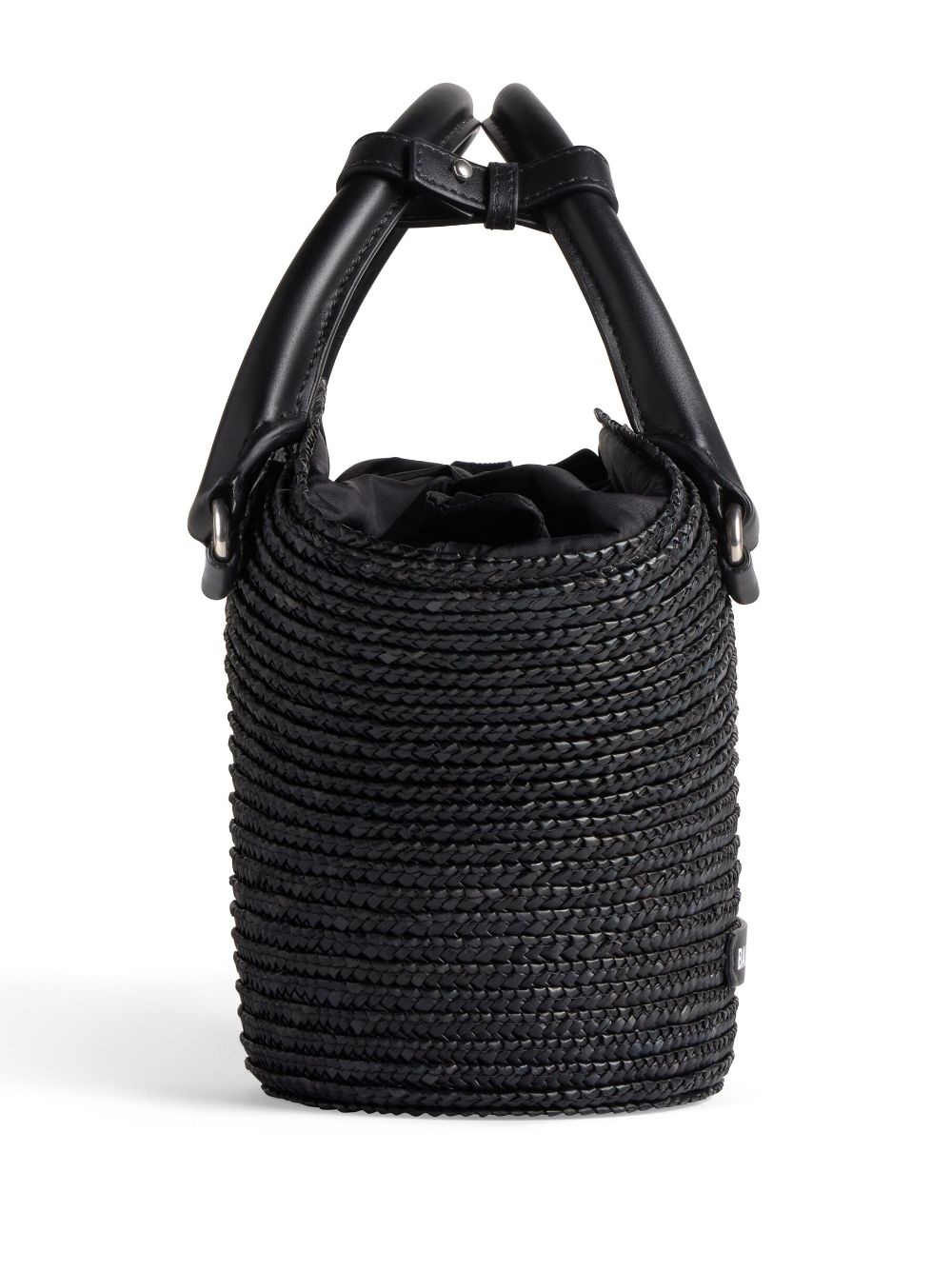 mini braided-raffia tote bag - 4