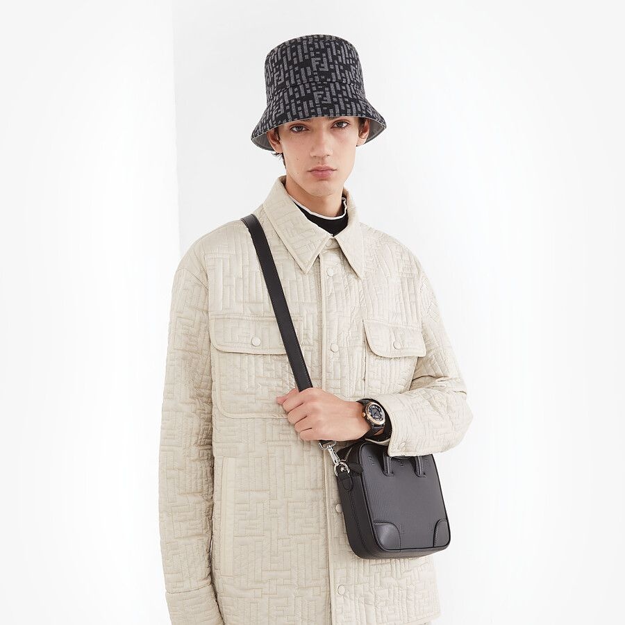 Gray nylon bucket hat - 4