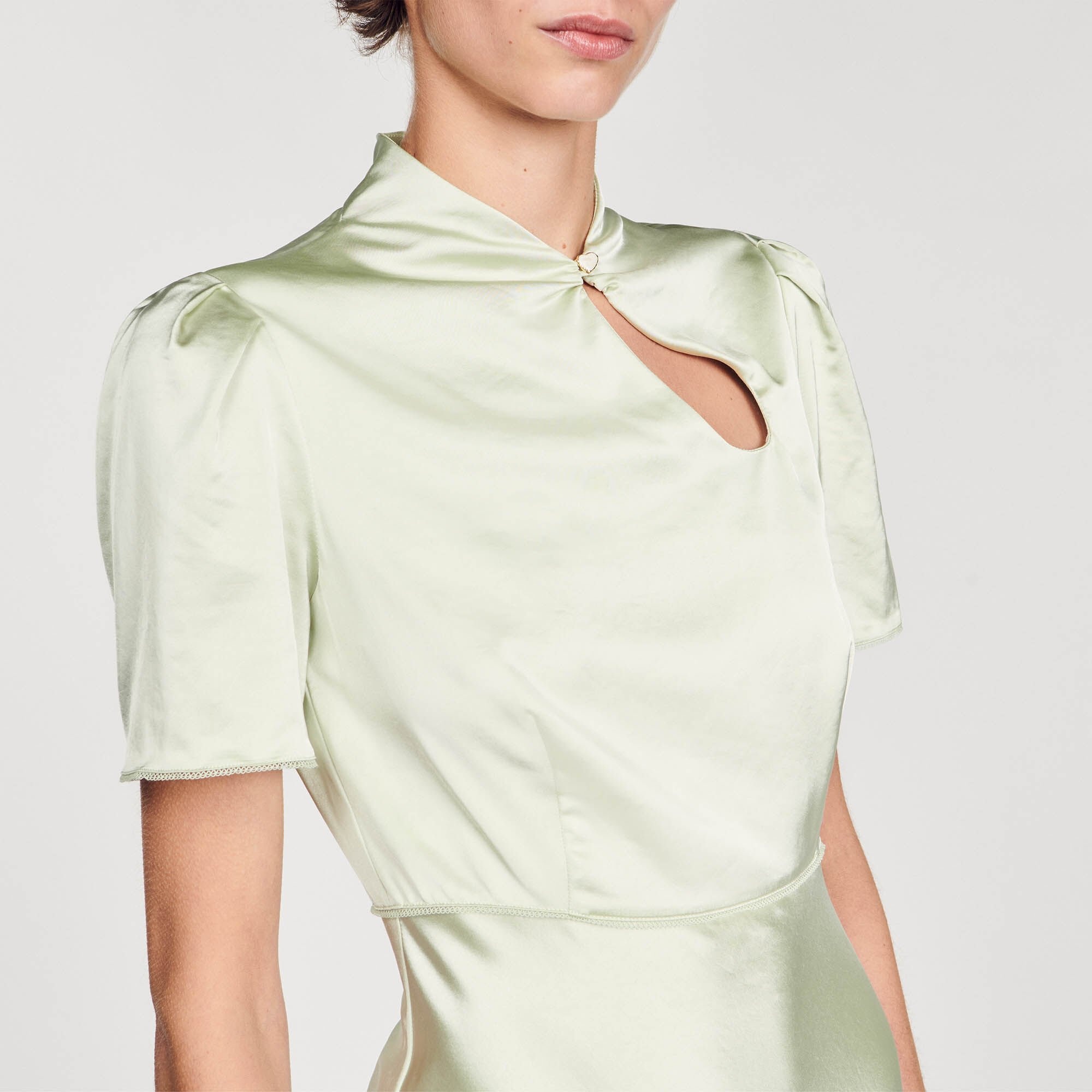 SATIN-EFFECT MAXI DRESS - 4