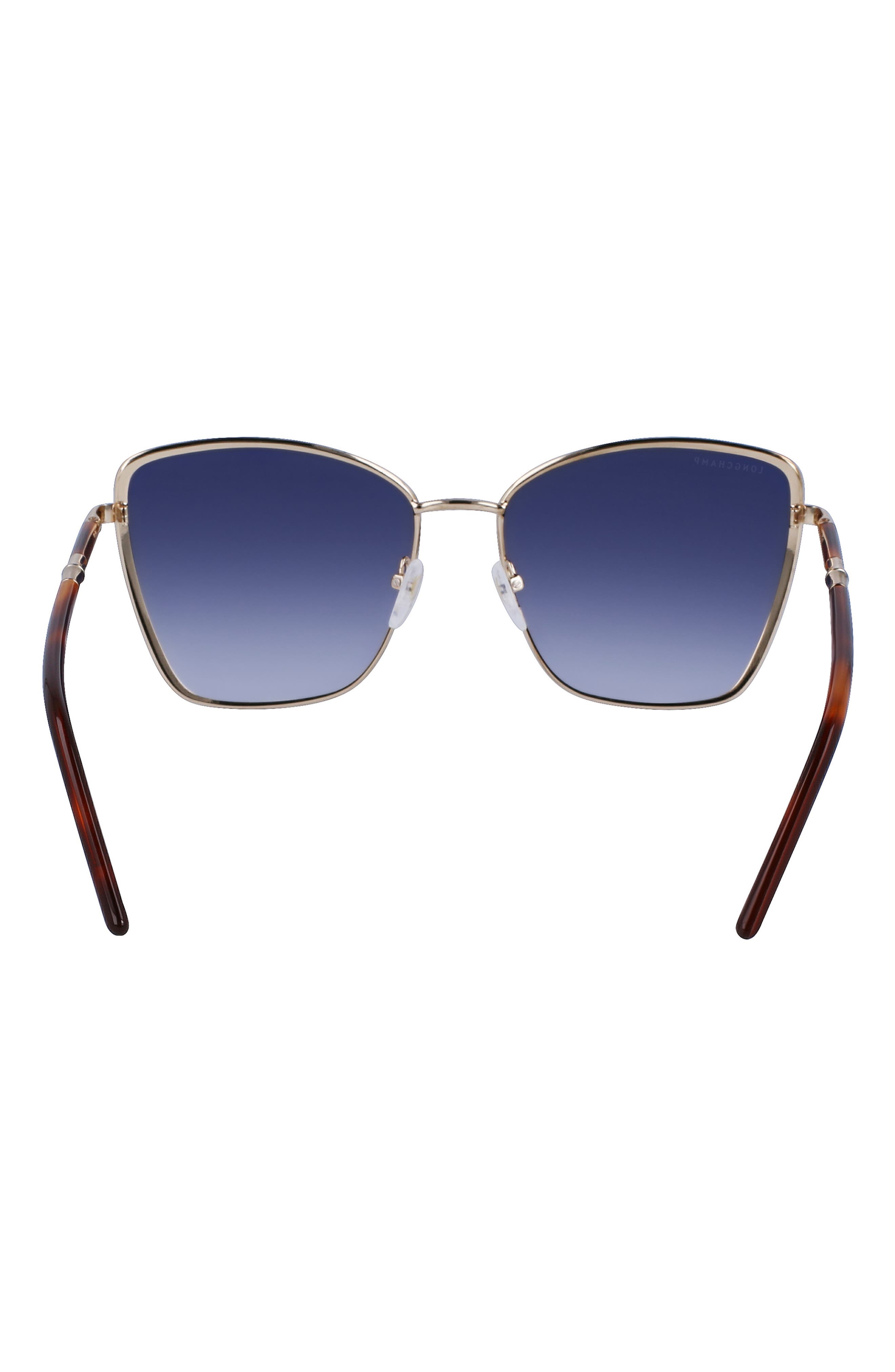 Longchamp 58mm Gradient Butterfly Sunglasses in Havana/Gradient Blue at Nordstrom - 5