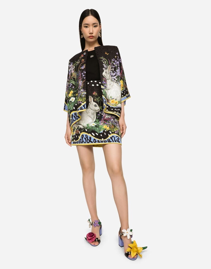 Rabbit-print brocade miniskirt - 3