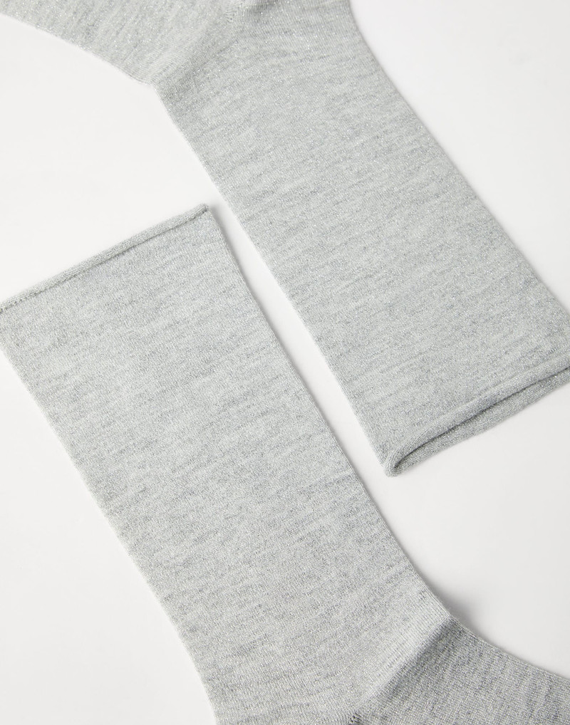 Brunello Cucinelli Cashmere and silk sparkling knit socks outlook