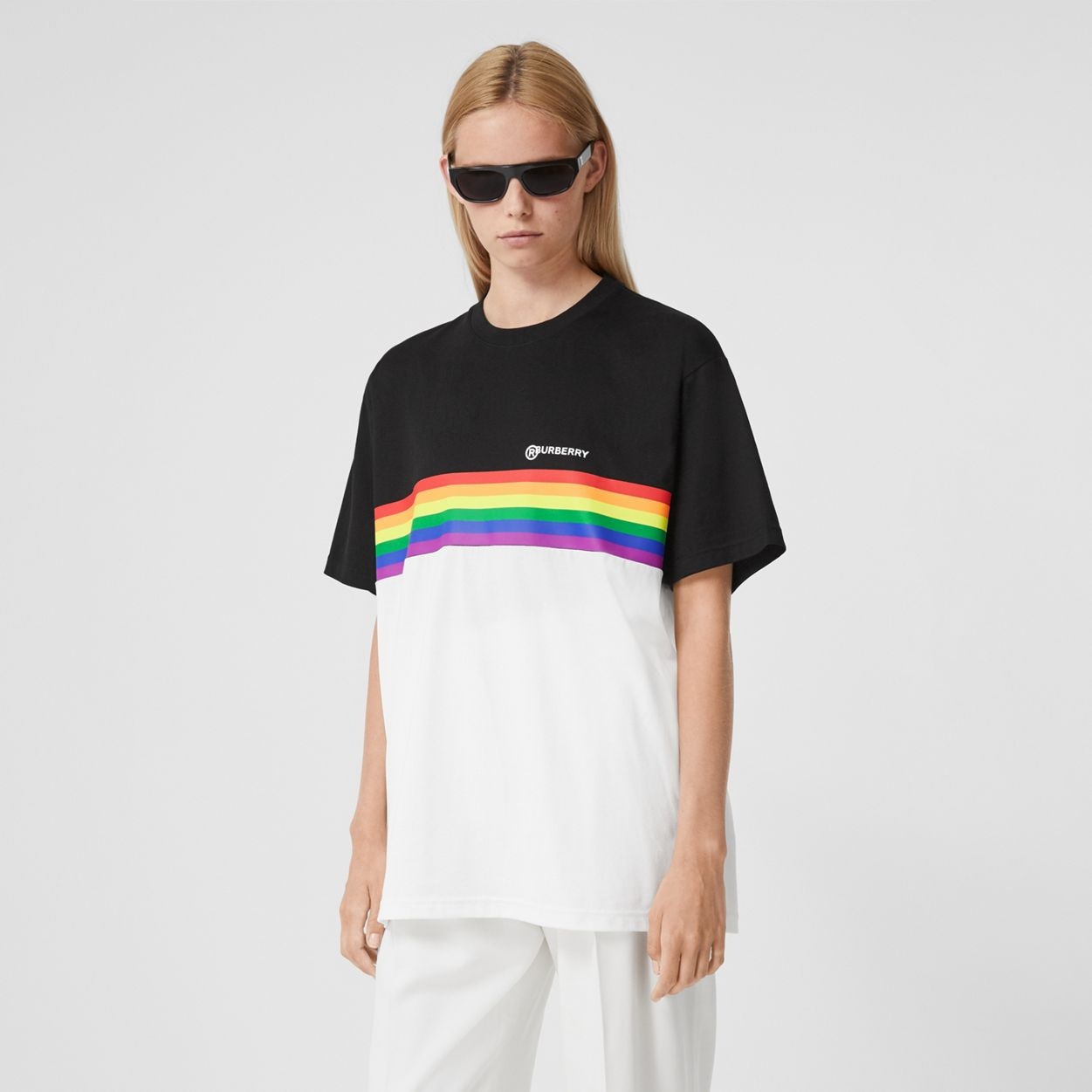 Rainbow Stripe Print Cotton T-shirt – Unisex - 8