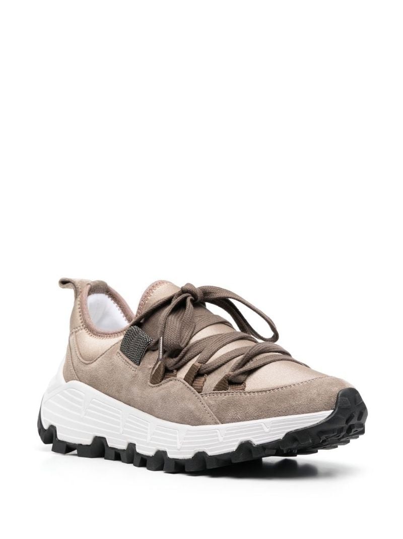 low-top lace-up sneakers - 2
