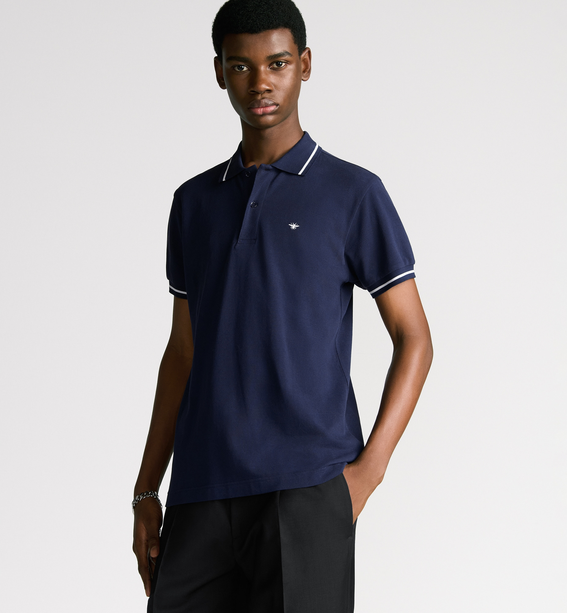 Polo Shirt with Bee Embroidery - 2