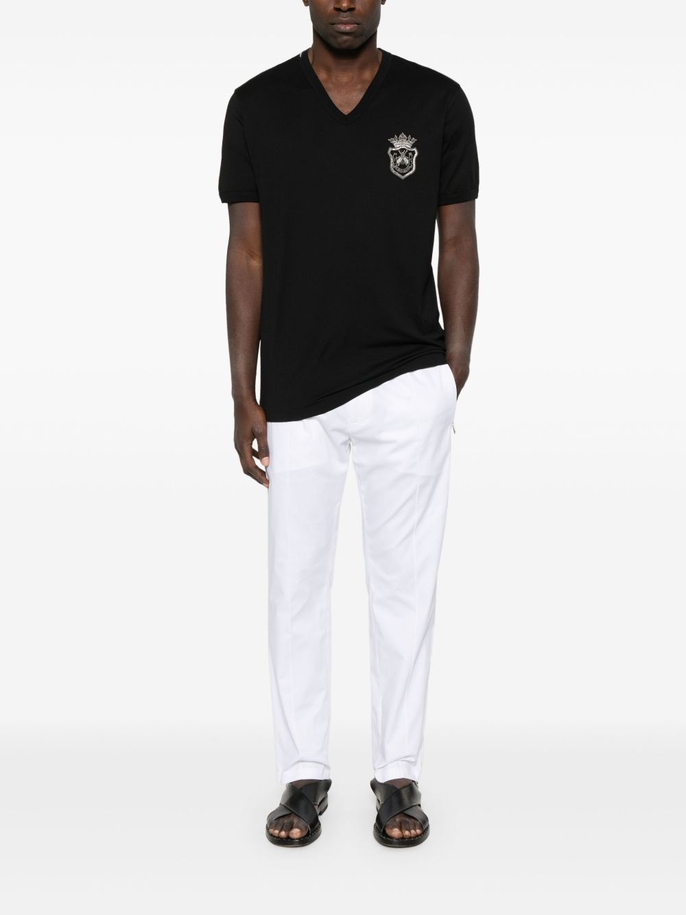 heraldic-embroidered T-shirt - 2
